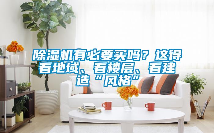 除濕機有必要買嗎？這得看地域、看樓層、看建造“風格”