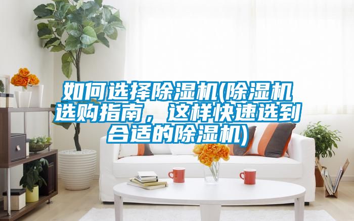 如何選擇除濕機(除濕機選購指南,這樣快速選到合適的除濕機)